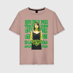 Женская футболка хлопок Oversize Bring me the horizon