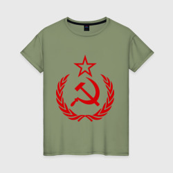 Женская футболка хлопок СССР герб