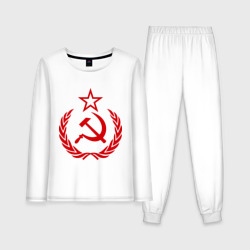 Женская пижама с лонгсливом хлопок СССР герб