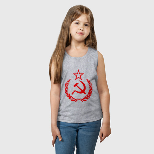 Детская майка хлопок СССР герб, цвет меланж - фото 3