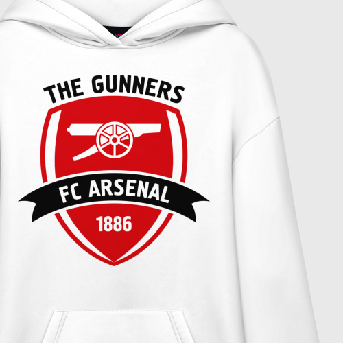 Худи SuperOversize хлопок FC Arsenal - The Gunners, цвет белый - фото 3