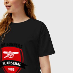 Женская футболка хлопок Oversize FC Arsenal - The Gunners - фото 2