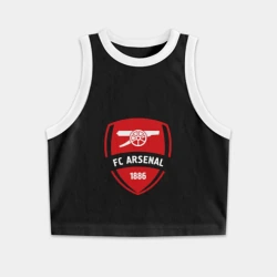 Женская укороченная майка-топ хлопок FC Arsenal - The Gunners