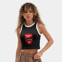 Женская укороченная майка-топ хлопок FC Arsenal - The Gunners - фото 2