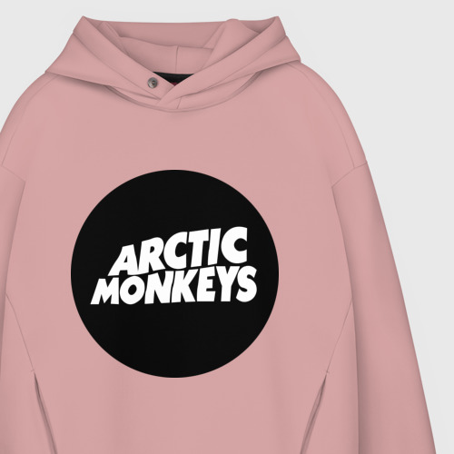 Мужское худи Oversize хлопок Arctic Monkeys Round, цвет пыльно-розовый - фото 4