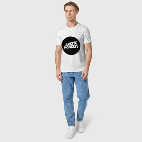 Мужская футболка хлопок Arctic Monkeys Round, цвет белый - фото 5