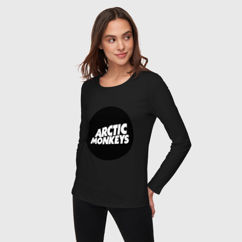 Женский лонгслив хлопок Arctic Monkeys Round, цвет черный - фото 3