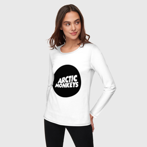 Женский лонгслив хлопок Arctic Monkeys Round, цвет белый - фото 3
