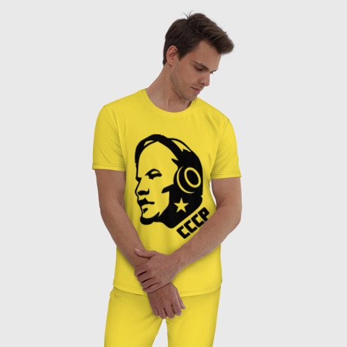 Мужская пижама хлопок с принтом Ленин музыка СССР, фото на моделе #1