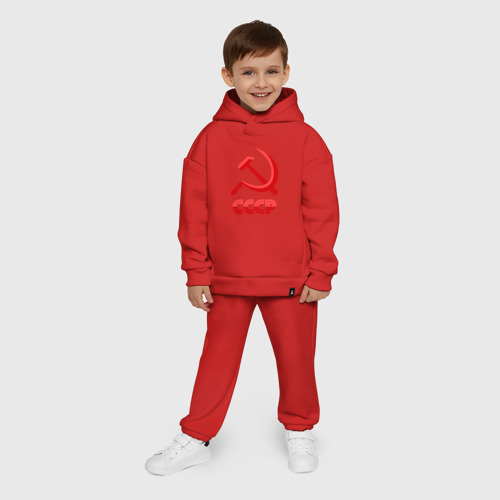 Детский костюм хлопок Oversize СССР Логотип, цвет красный - фото 9