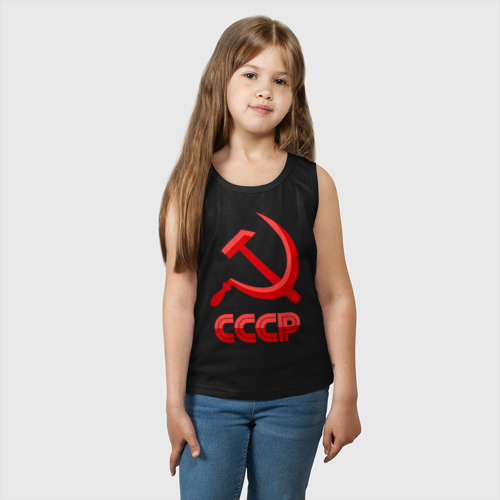 Детская майка хлопок СССР Логотип, цвет черный - фото 3