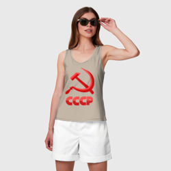 Женская майка хлопок СССР Логотип - фото 2