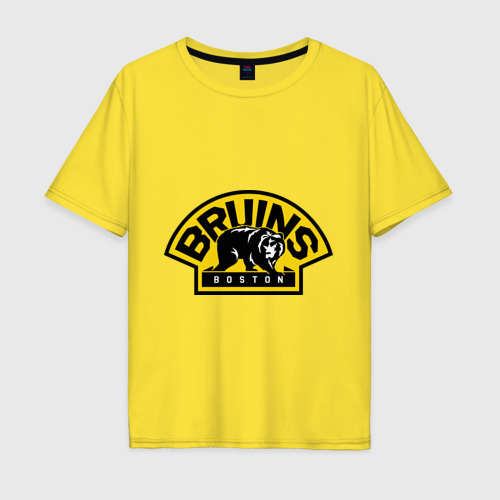 Мужская футболка хлопок Oversize HC Boston Bruins Label, цвет желтый