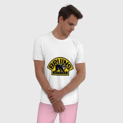 Мужская пижама с белой футболкой хлопок HC Boston Bruins Label - фото 2