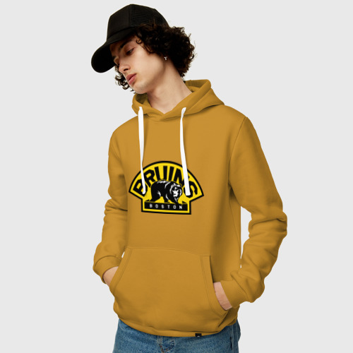 Мужская толстовка хлопок HC Boston Bruins Label, цвет горчичный - фото 3