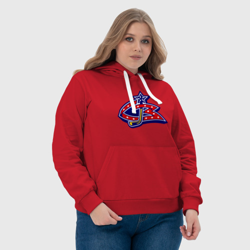 Женская толстовка хлопок HC Columbus Blue Jackets, цвет красный - фото 6