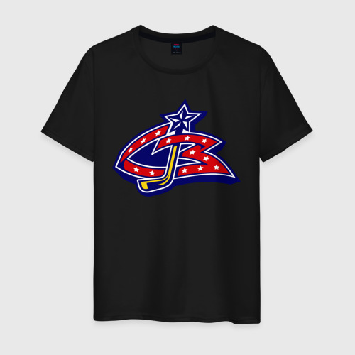 Мужская футболка хлопок HC Columbus Blue Jackets, цвет черный