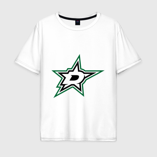Мужская футболка хлопок Oversize с принтом HC Dallas Stars, вид спереди #2