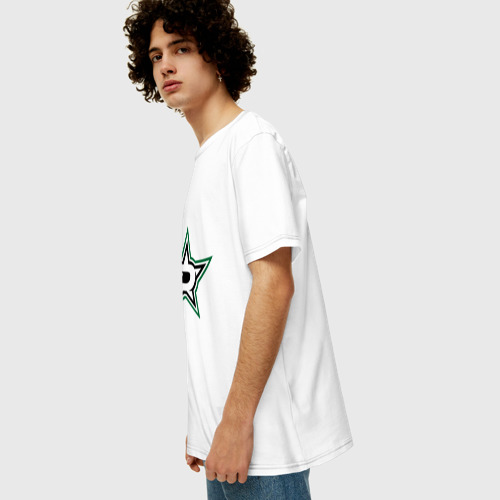 Мужская футболка хлопок Oversize с принтом HC Dallas Stars, вид сбоку #3