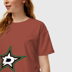 Женская футболка хлопок Oversize HC Dallas Stars - фото 2