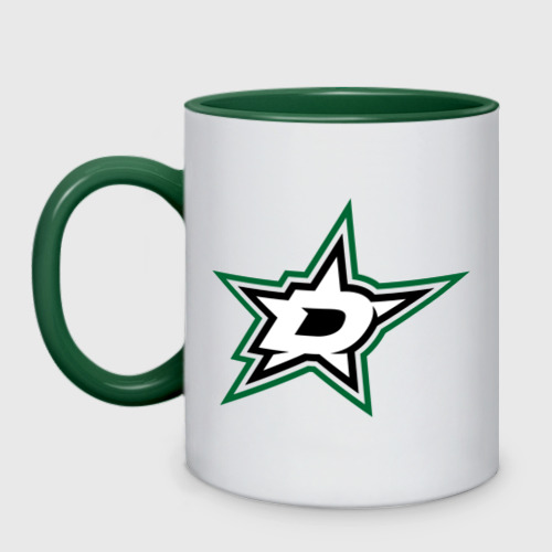 Кружка двухцветная HC Dallas Stars, цвет белый + зеленый