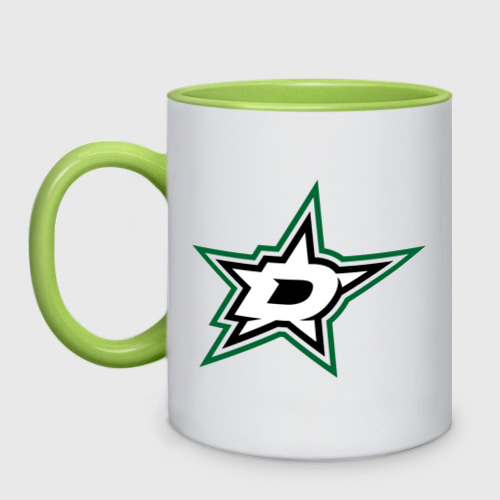 Кружка двухцветная HC Dallas Stars, цвет белый + светло-зеленый