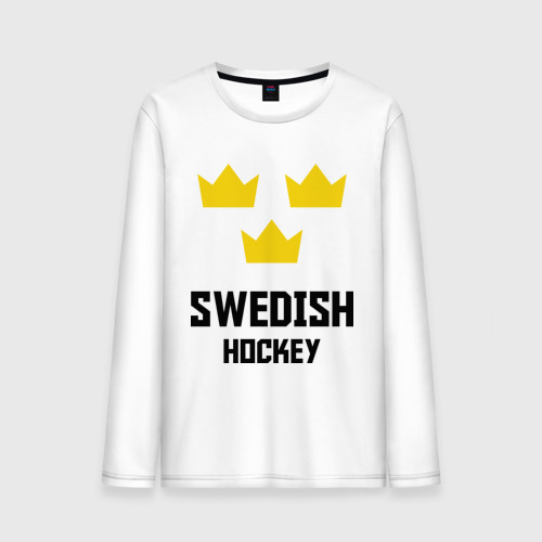 Мужской лонгслив хлопок Swedish Hockey, цвет белый