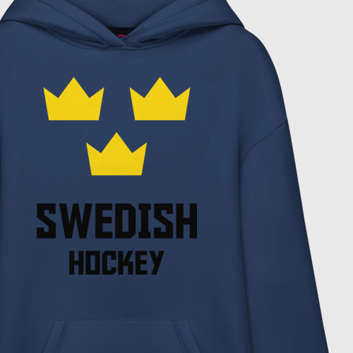 Худи SuperOversize хлопок Swedish Hockey, цвет темно-синий - фото 3