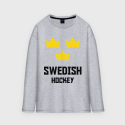Мужской лонгслив oversize хлопок Swedish Hockey