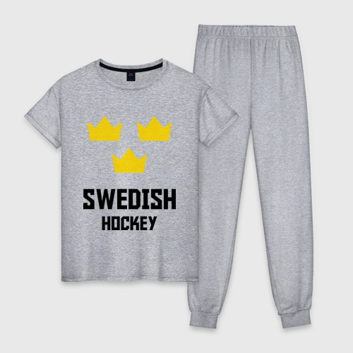 Женская пижама хлопок Swedish Hockey, цвет меланж