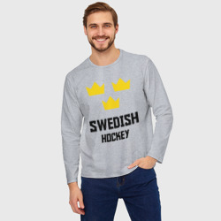 Мужской лонгслив oversize хлопок Swedish Hockey - фото 2