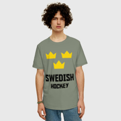 Мужская футболка хлопок Oversize Swedish Hockey - фото 2