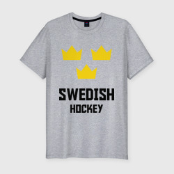 Мужская футболка хлопок Slim Swedish Hockey