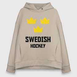 Женское худи Oversize хлопок Swedish Hockey
