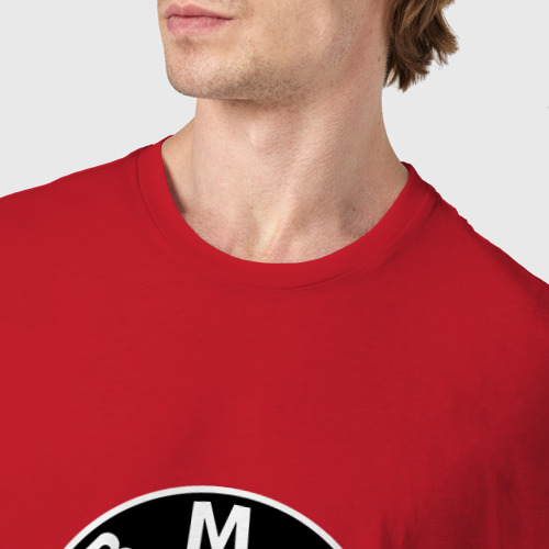 Мужская футболка хлопок BMW Driving Machine, цвет красный - фото 6