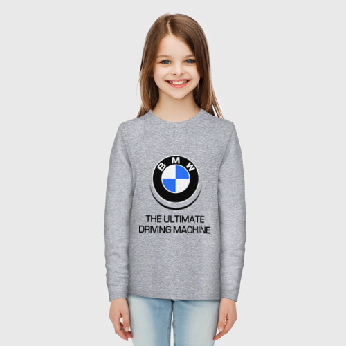Детский лонгслив хлопок BMW Driving Machine, цвет меланж - фото 5