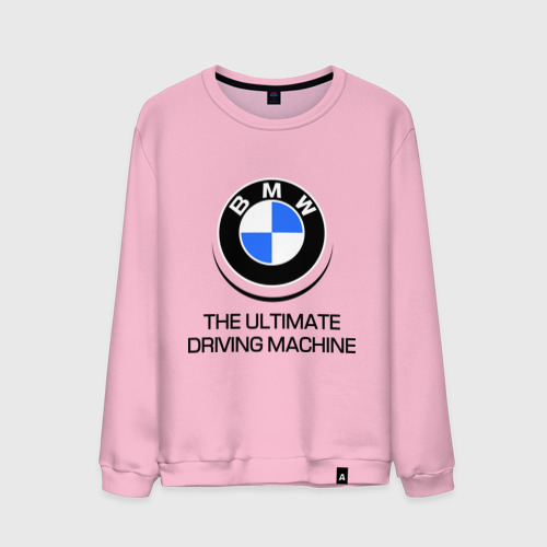 Мужской свитшот хлопок BMW Driving Machine, цвет светло-розовый