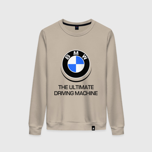 Женский свитшот хлопок BMW Driving Machine, цвет миндальный