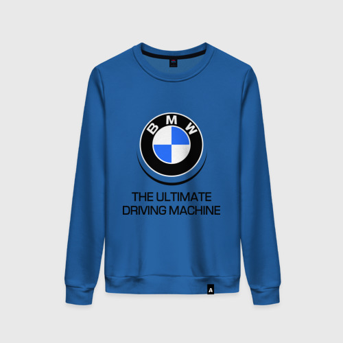 Женский свитшот хлопок BMW Driving Machine, цвет синий