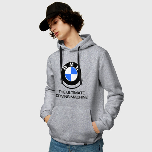 Мужская толстовка хлопок BMW Driving Machine, цвет меланж - фото 3