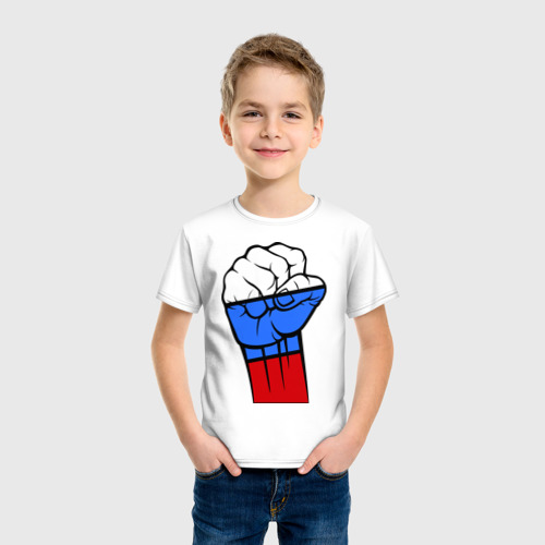 Детская футболка хлопок Русский дух, цвет белый - фото 3
