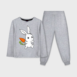 Детская пижама с лонгсливом хлопок Зайка с морковкой