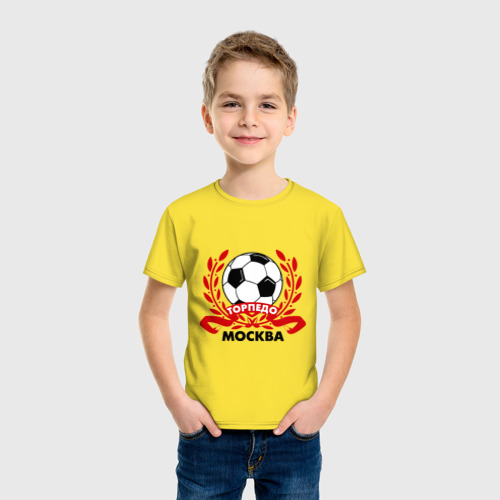 Детская футболка хлопок Торпедо, цвет желтый - фото 3
