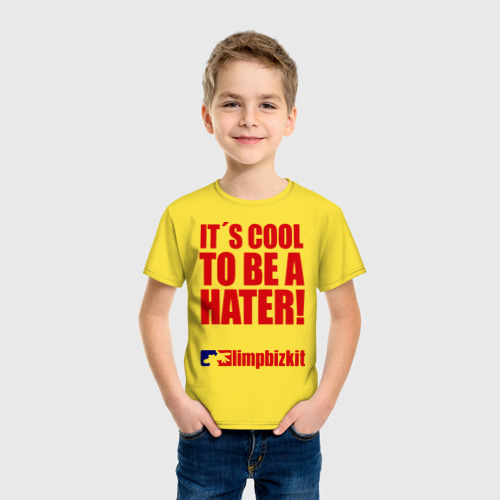 Детская футболка хлопок It`s cool to be a hater, цвет желтый - фото 3