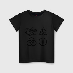 Детская футболка хлопок Led Zeppelin simbols