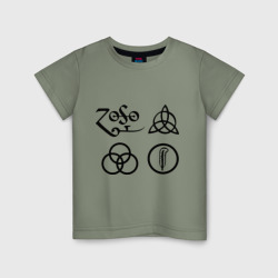 Детская футболка хлопок Led Zeppelin simbols