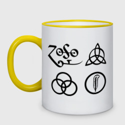 Кружка двухцветная Led Zeppelin simbols