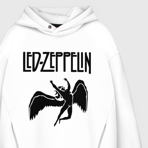 Мужское худи Oversize хлопок Led Zeppelin, цвет белый - фото 4
