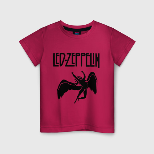 Детская футболка хлопок Led Zeppelin, цвет маджента