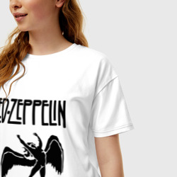 Женская футболка хлопок Oversize Led Zeppelin - фото 2